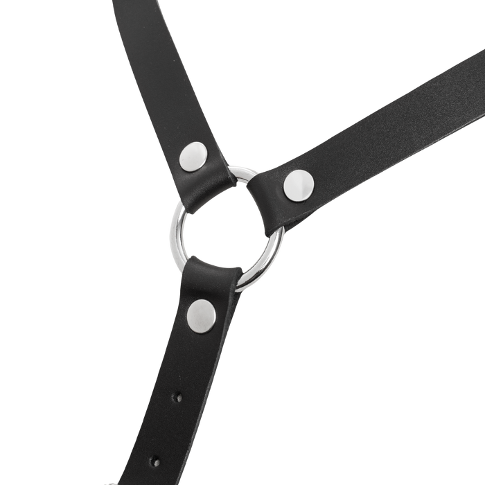 Rimba - Lederen Borstharnas - Zwart-Erotiekvoordeel.nl