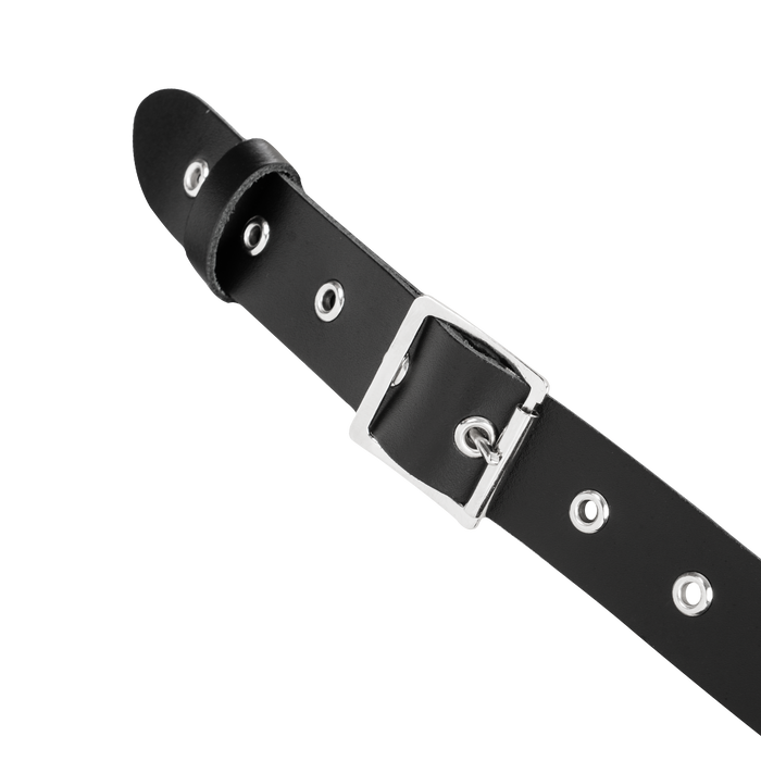 Rimba - Lederen Borstharnas met Halsband - Zwart-Erotiekvoordeel.nl