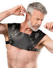 Rimba - Lederen Gladiator Borstharnas - Zwart-laced-up.nl