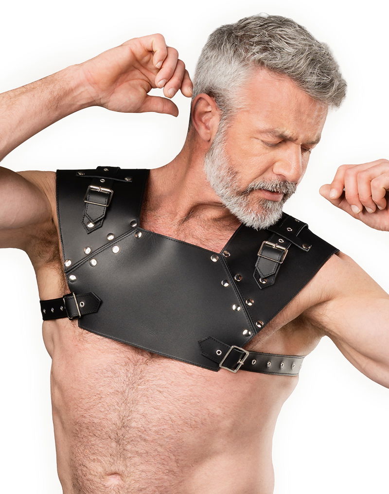 Rimba - Lederen Gladiator Borstharnas - Zwart-laced-up.nl