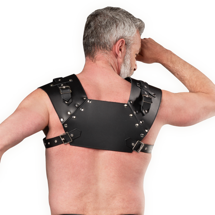 Rimba - Lederen Gladiator Borstharnas - Zwart-Erotiekvoordeel.nl