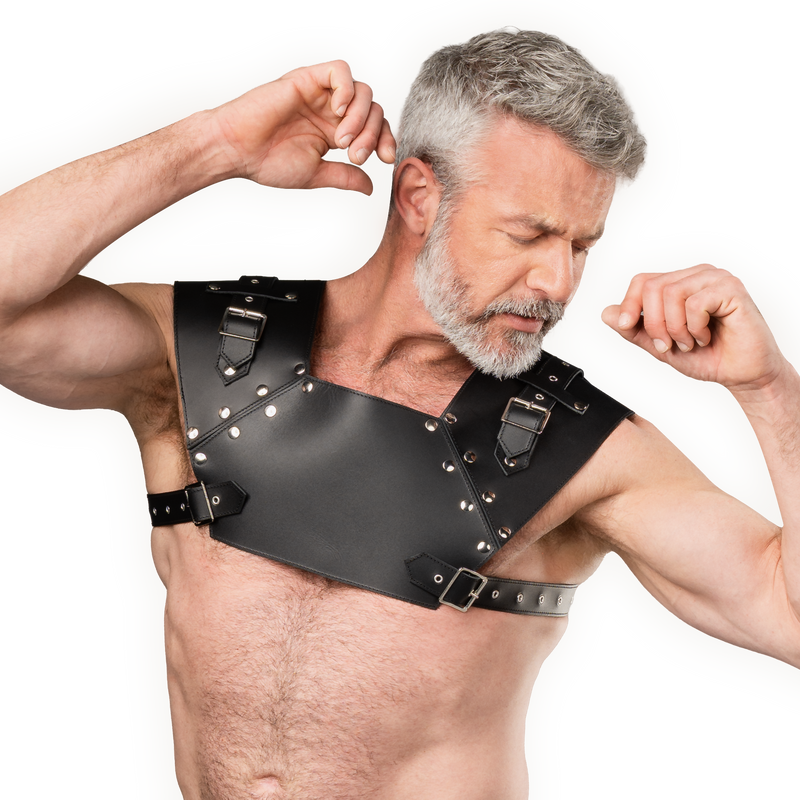 Rimba - Lederen Gladiator Borstharnas - Zwart-laced-up.nl