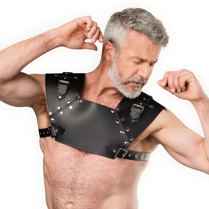 Rimba - Lederen Gladiator Borstharnas - Zwart-Erotiekvoordeel.nl