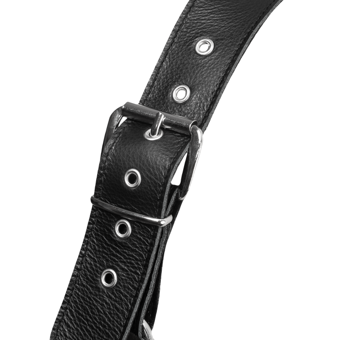 Rimba - Luxe Lederen Borstharnas met Zakken - Zwart-Erotiekvoordeel.nl