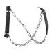 Rimba - Lederen Borstharnas met Kettingen - Zwart/Zilver-Erotiekvoordeel.nl