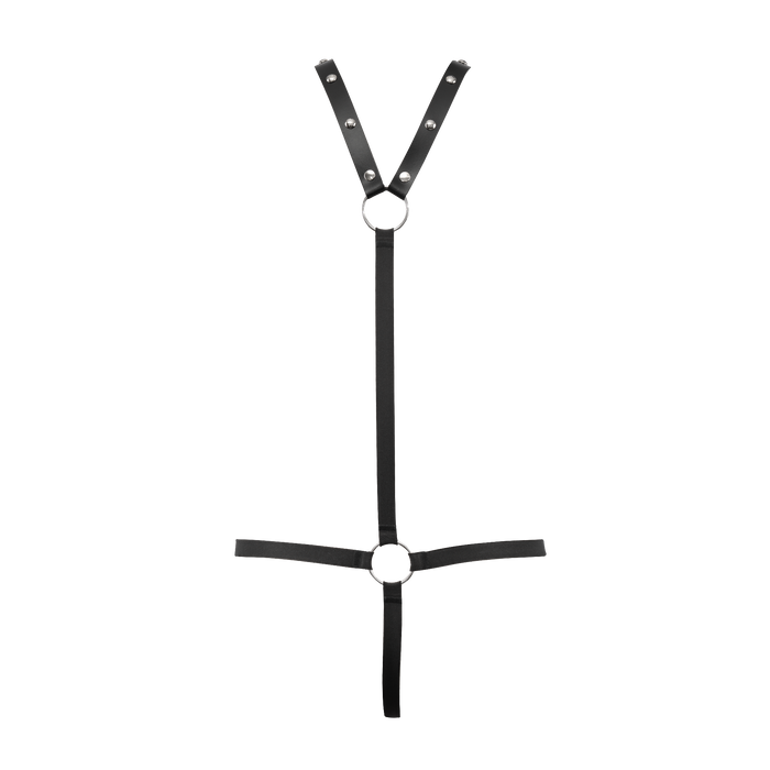 Rimba - Lederen Bodyharnas met Slip - Zwart-Erotiekvoordeel.nl