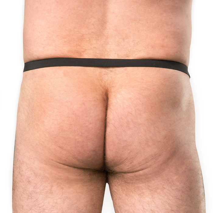 Rimba - Lederen Open Slip voor Heren - Zwart-Erotiekvoordeel.nl