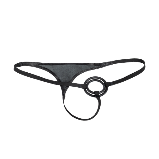 Rimba - Lederen Herenstring met Cockringen - Zwart-laced-up.nl