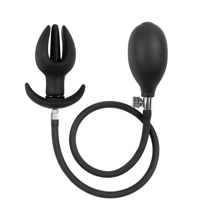 Rimba - Lederen Kuisheidsslip voor Mannen met Opblaasbare Anale Plug - Zwart-Erotiekvoordeel.nl