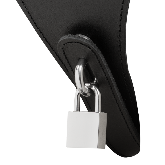 Rimba - Afsluitbare Lederen Damesstring - Zwart-Erotiekvoordeel.nl