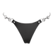 Rimba - Lederen string met afneembare kettingen - Zwart/Zilver-Erotiekvoordeel.nl