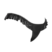 Rimba - Luxe Lederen Dames String met Ruches - Rekbare Bandjes - Zwart-laced-up.nl