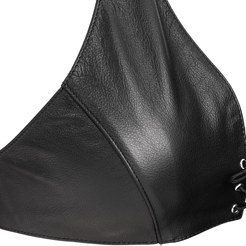 Rimba - Lederen Bustier met Vetersluiting - Zwart-laced-up.nl