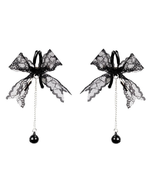 Rimba - Tepelklemmen met Kanten Strik en Belletje - Zwart-Erotiekvoordeel.nl