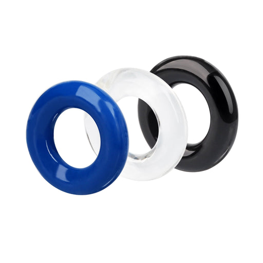 Being Fetish - Cock Ring set (3pcs) clear/blue/black-laced-up.nl