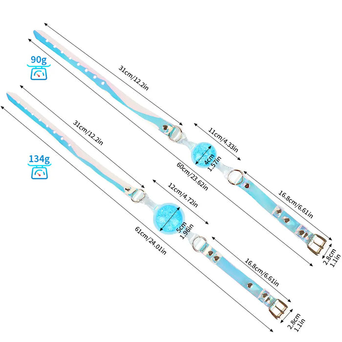 Liebe Seele - Crystal Ball Gag - Silicone/PVC - Diameter 4 cm - Blue