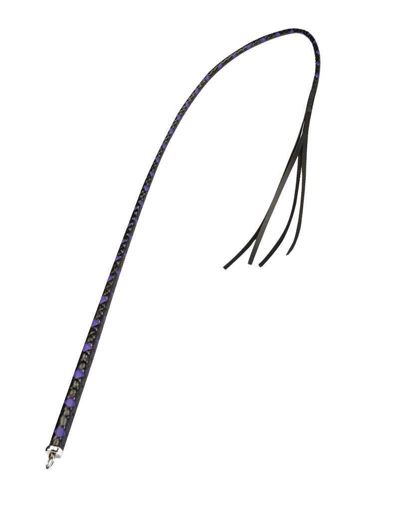 RISE - BDSM Zweep - Feather Hard Single Tail - Zwart/Blauw