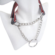 Liebe Seele - Martingale Collar met Wurgketting - Zwart/Rood-Erotiekvoordeel.nl