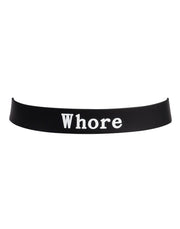 Rimba - Halsband - Collar Met Tekst - WHORE - Siliconen - Zwart-laced-up.nl