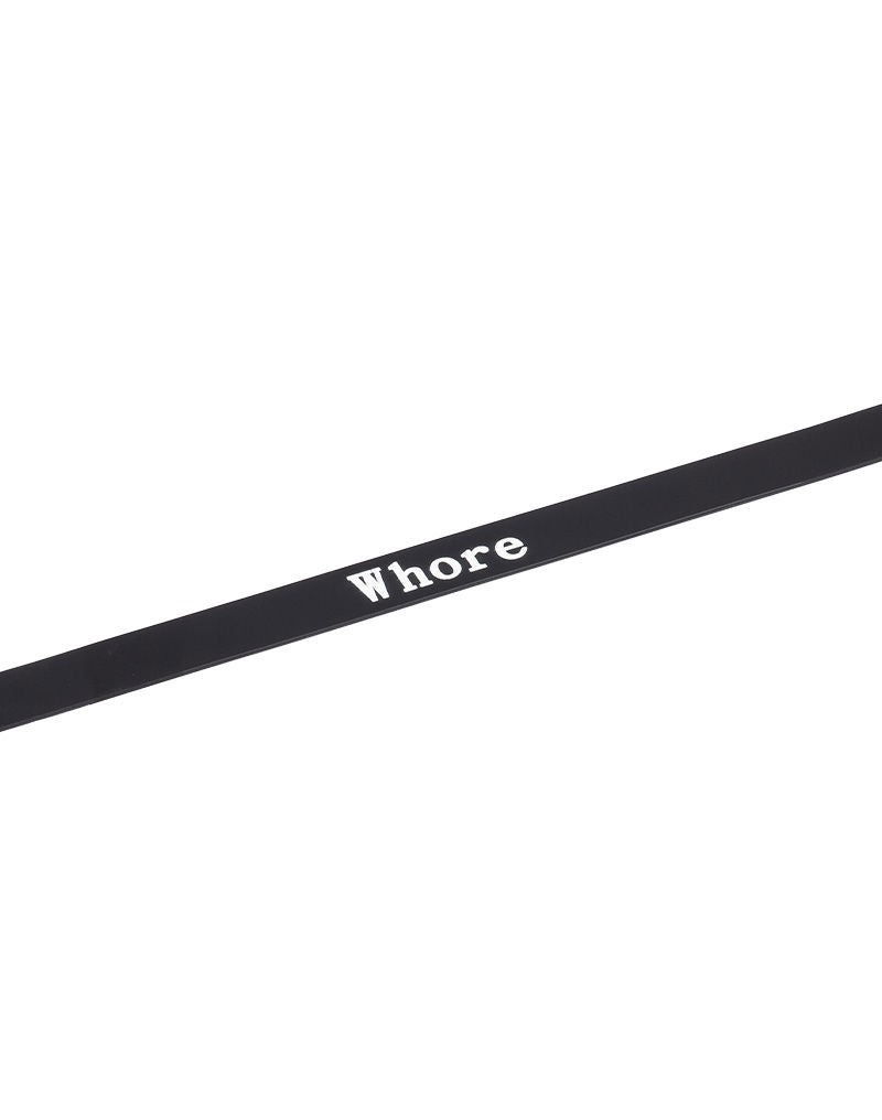 Rimba - Halsband - Collar Met Tekst - WHORE - Siliconen - Zwart-laced-up.nl