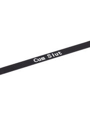 Rimba - Halsband - Collar Met Tekst - CUM SLUT - Siliconen - Zwart-laced-up.nl