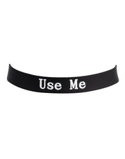Rimba - Halsband - Collar Met Tekst - USE ME - Siliconen - Zwart-laced-up.nl
