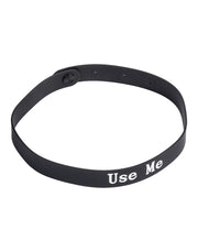 Rimba - Halsband - Collar Met Tekst - USE ME - Siliconen - Zwart-laced-up.nl