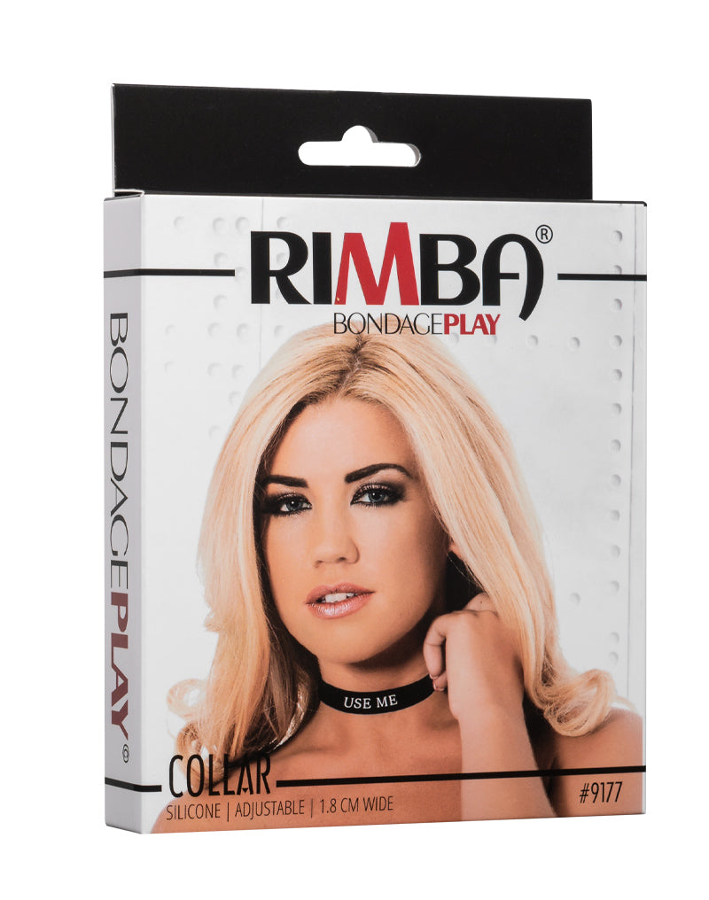 Rimba - Halsband - Collar Met Tekst - USE ME - Siliconen - Zwart-laced-up.nl