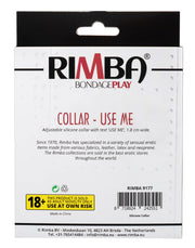 Rimba - Halsband - Collar Met Tekst - USE ME - Siliconen - Zwart-laced-up.nl