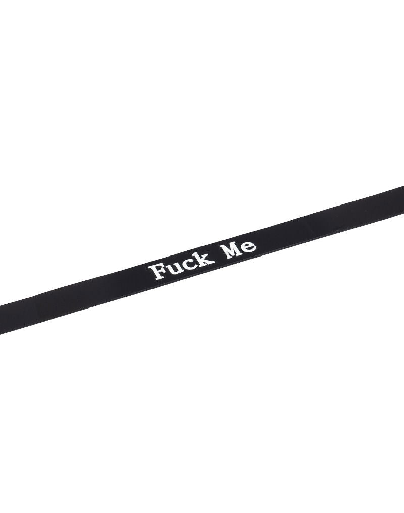 Rimba - Halsband - Collar Met Tekst - FUCK ME - Siliconen - Zwart-laced-up.nl