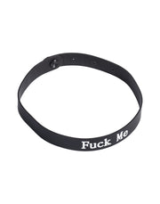 Rimba - Halsband - Collar Met Tekst - FUCK ME - Siliconen - Zwart-laced-up.nl