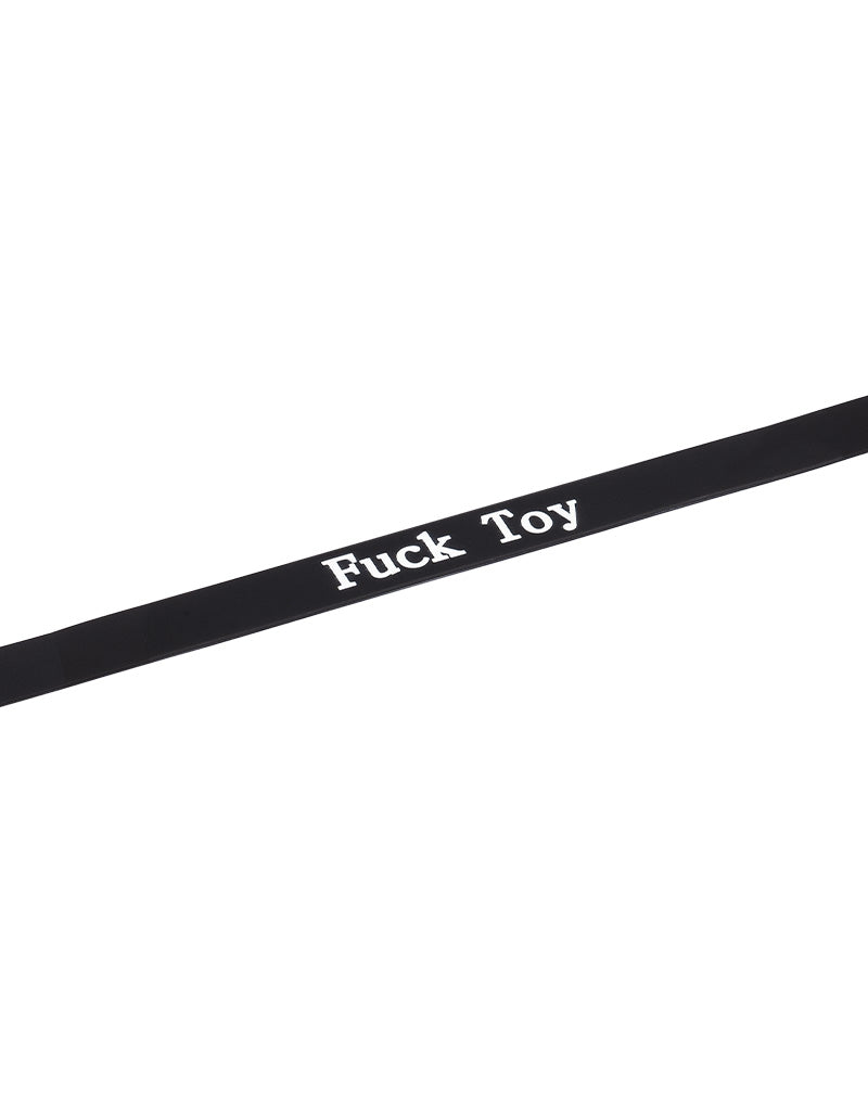 Rimba - Halsband - Collar Met Tekst - FUCK TOY - Siliconen - Zwart-laced-up.nl