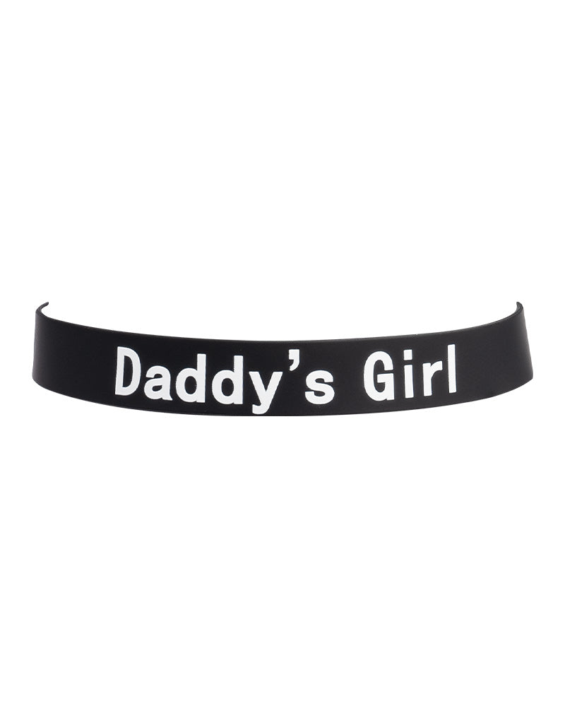 Rimba - Halsband - Collar Met Tekst - DADDY'S GIRL - Siliconen - Zwart-laced-up.nl