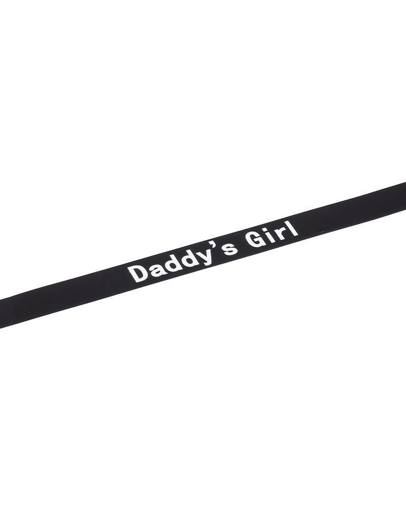 Rimba - Halsband - Collar Met Tekst - DADDY'S GIRL - Siliconen - Zwart-laced-up.nl