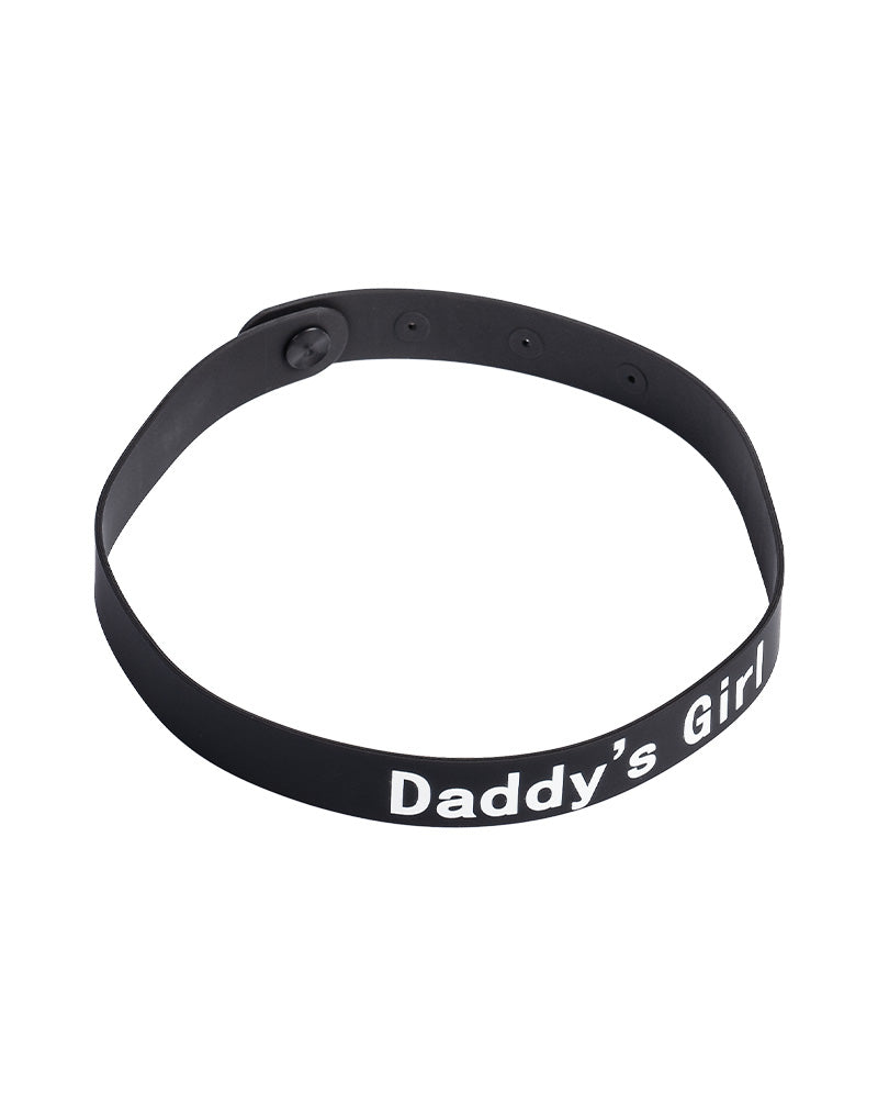 Rimba - Halsband - Collar Met Tekst - DADDY'S GIRL - Siliconen - Zwart-laced-up.nl
