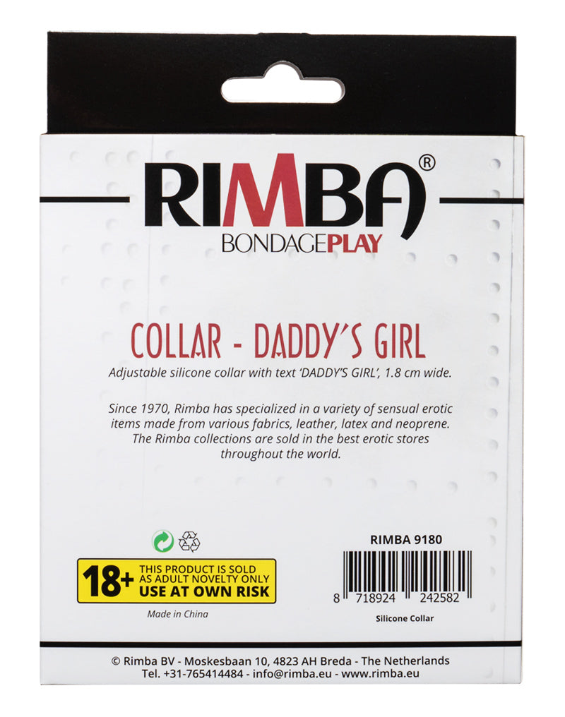 Rimba - Halsband - Collar Met Tekst - DADDY'S GIRL - Siliconen - Zwart-laced-up.nl