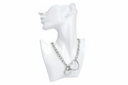 Liebe Seele - Ketting Collar met Hartvormig Hangslot - Zilver-Erotiekvoordeel.nl