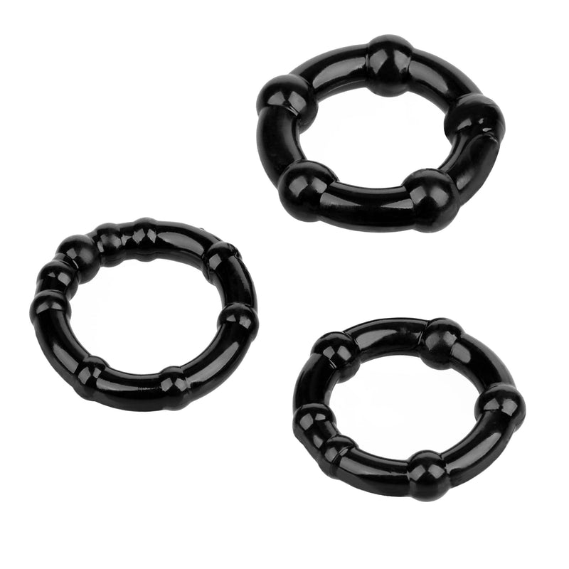 Being Fetish - Cock Ring set (3pcs) black-laced-up.nl