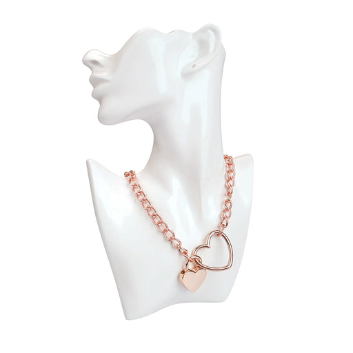 Liebe Seele - Ketting Collar met Hartvormig Hangslot - Goud-Erotiekvoordeel.nl