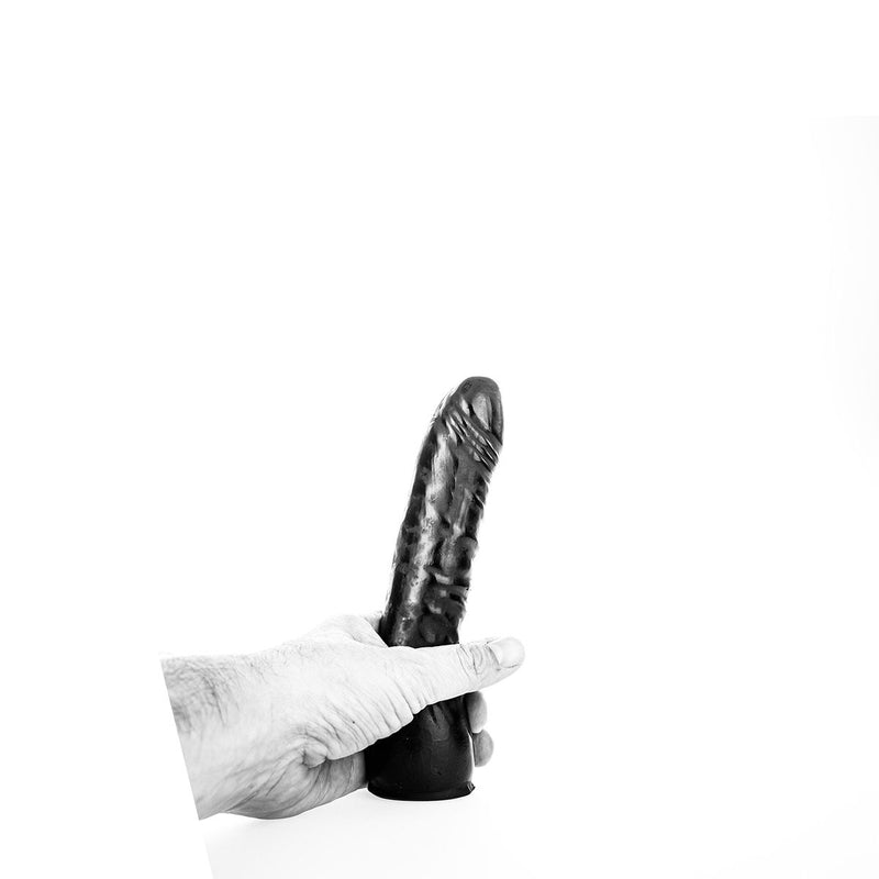 All Black - Licht Gebogen Dildo - 20 x 4.5 cm - Zwart-Erotiekvoordeel.nl