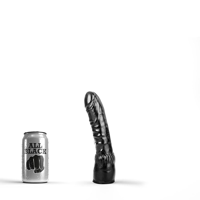 All Black - Licht Gebogen Dildo - 20 x 4.5 cm - Zwart-Erotiekvoordeel.nl