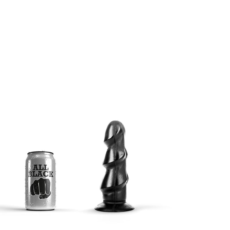 All Black - Anaal Dildo Met 3 Dikke Ribbels - 17 x 5 cm - Zwart-Erotiekvoordeel.nl