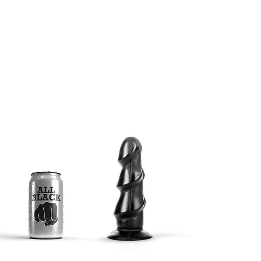 All Black - Anaal Dildo Met 3 Dikke Ribbels - 17 x 5 cm - Zwart-Erotiekvoordeel.nl