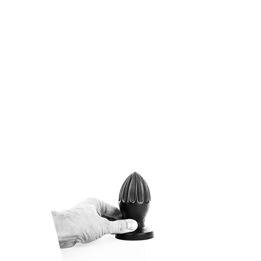 All Black - Buttplug - Met Groeven - 12 x 5 cm - Zwart-Laced-up.nl