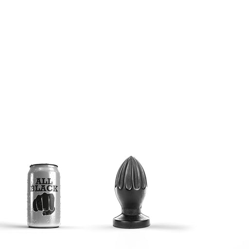 All Black - Buttplug - Met Groeven - 12 x 5 cm - Zwart-Laced-up.nl
