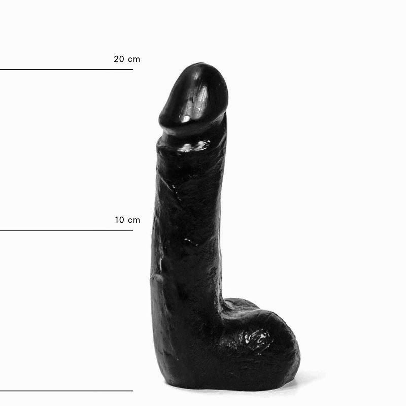 All Black - Dildo Met Balzak - 20 x 4,5 cm - Zwart-Erotiekvoordeel.nl