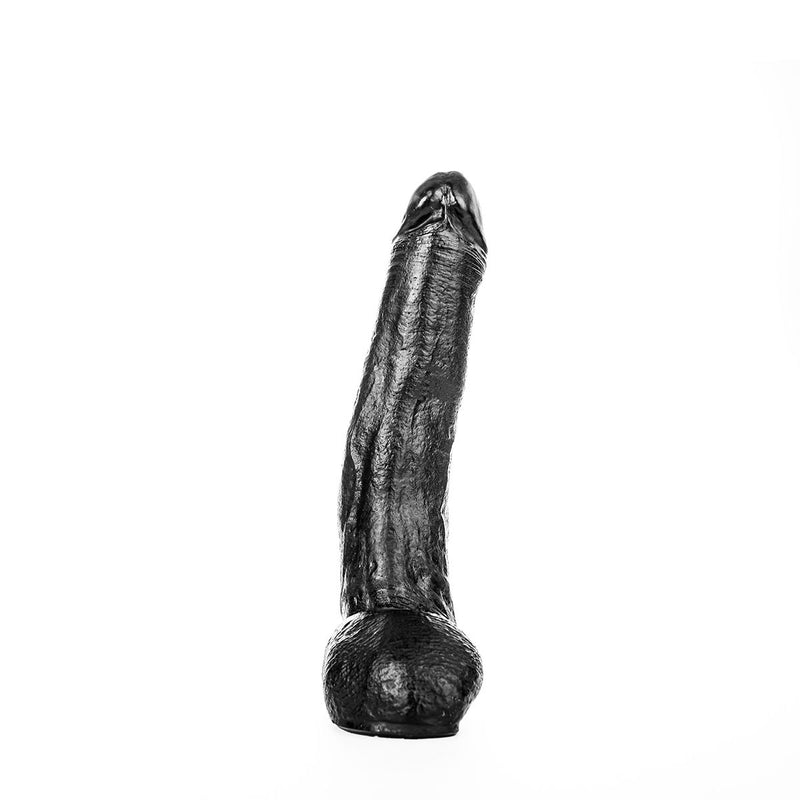 All Black - Dildo - Realistische Eikel en Balzak - Lengte 29 cm - Diameter 5 cm-Laced-up.nl