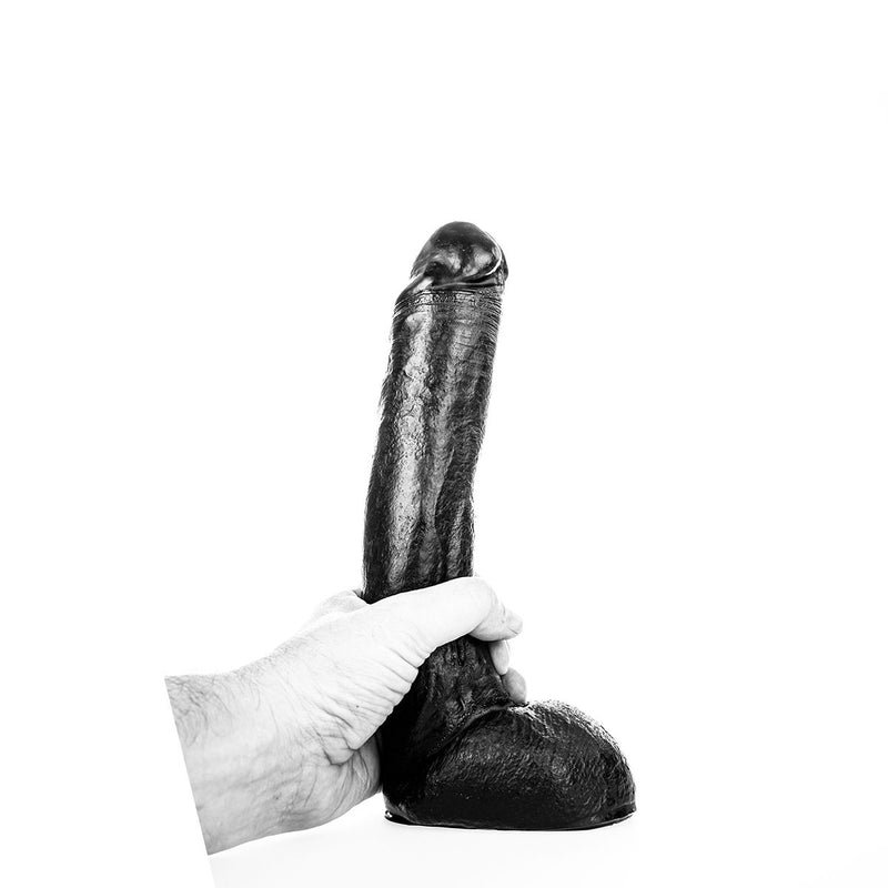 All Black - Dildo - Realistische Eikel en Balzak - Lengte 29 cm - Diameter 5 cm-Laced-up.nl