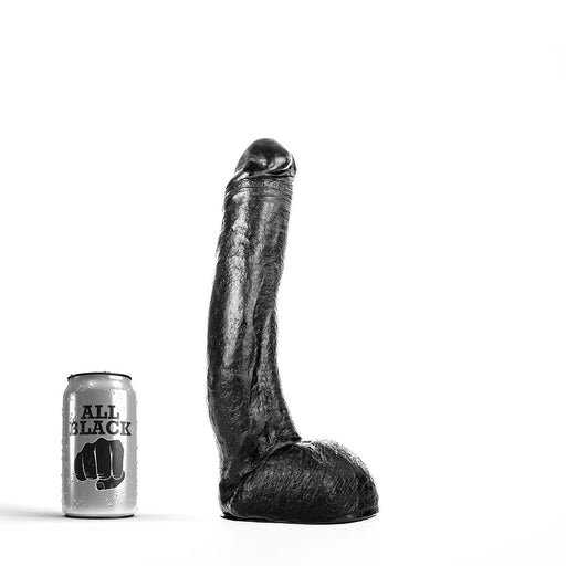 All Black - Dildo - Realistische Eikel en Balzak - Lengte 29 cm - Diameter 5 cm-Laced-up.nl