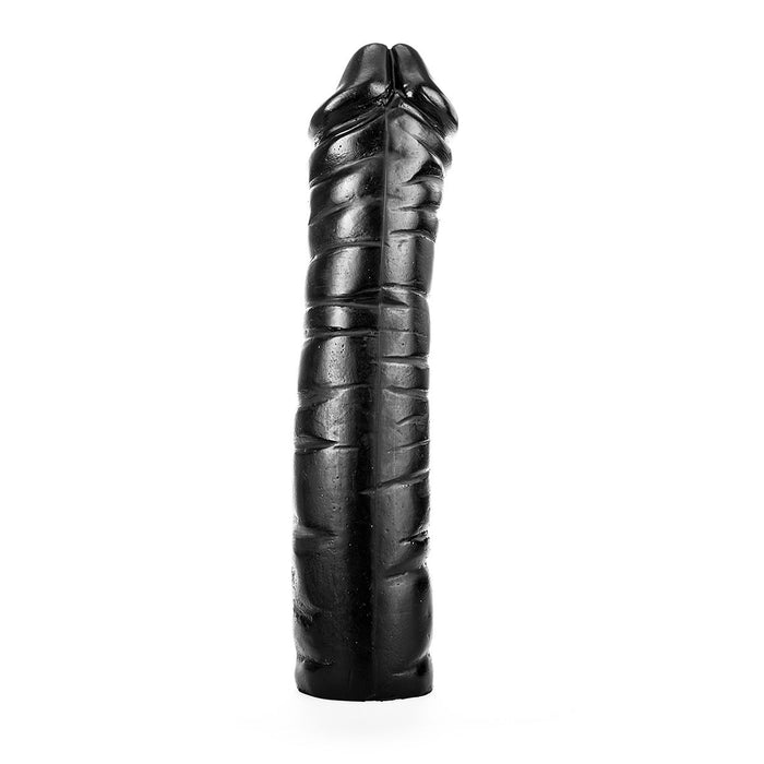 All Black - Geribbelde Dildo - 38 x 8.5 cm - Zwart-Erotiekvoordeel.nl